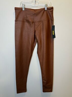 Intro love the fit Faux Leather High Waist Leggings Brown Size Small